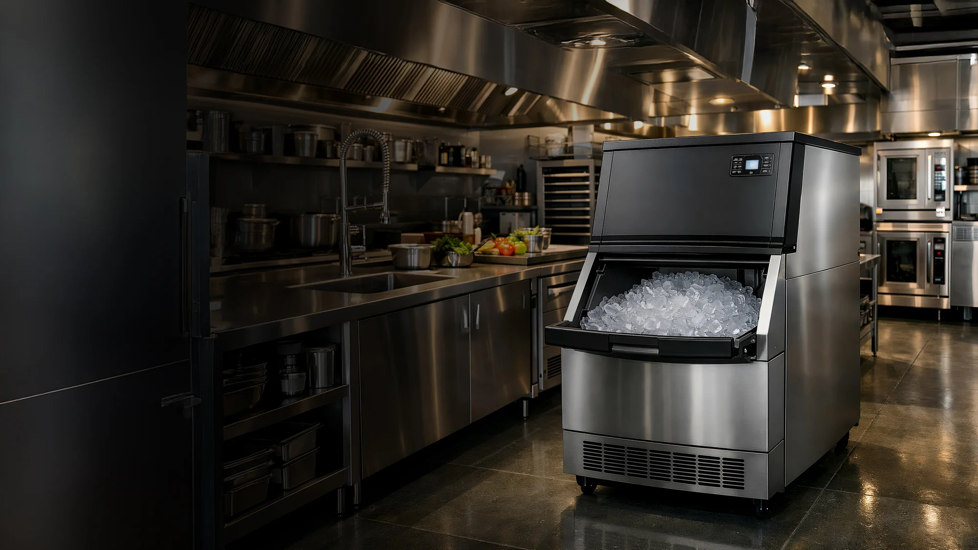 Commercial kitchen with ice machine